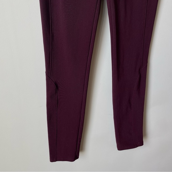Spanx Micro Rib Knit Control Top Skimmer Legging Pants Maroon Purple Size S - Picture 3 of 8